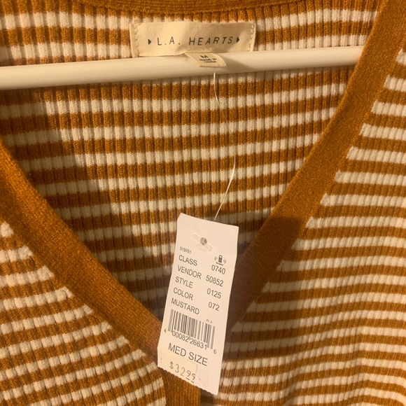PacSun Yellow and White Striped Button Up - Picture 4 of 4